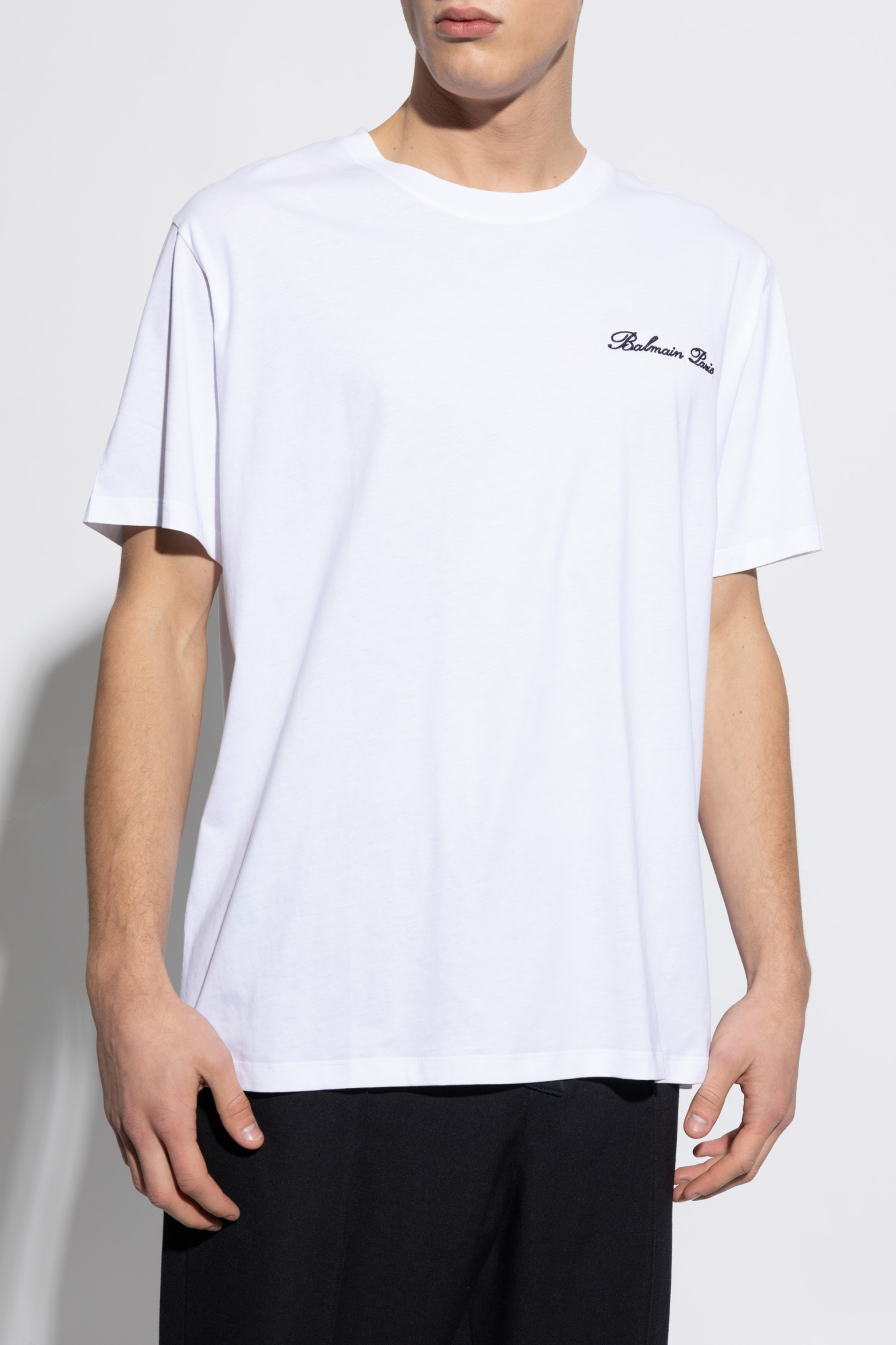 Balmain T-shirt with embroidered logo | Men's Clothing | Vitkac
